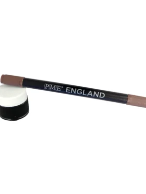 PME Cariocă maro Brush & Fine Pen - marker alimentar dublu cu vârf pensulă și fin, pentru decorarea fondantului și pastelor de zahăr