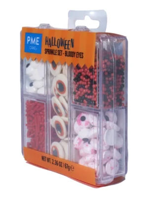 Set decor comestibil Halloween 5-în-1 Bloody Eyes PME 67g - mix tematic pentru prăjituri și deserturi