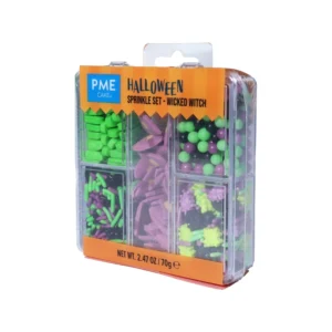 Set decor comestibil Halloween 5-în-1 Wicked Witch PME 70g - mix tematic pentru prăjituri și deserturi