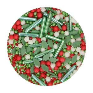 FunCakes Sprinkle Medley Holiday 65g - Mix elegant de decoruri comestibile în nuanțe de albastru deschis, alb și argintiu. Ideal pentru torturi, cupcakes și deserturi tematice de iarnă, Crăciun sau evenimente elegante.