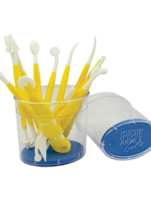 PME Set ustensile pentru modelat - set profesional cu 14 ustensile pentru modelaj și decorare din pastă de zahăr, cu cutie igienică de depozitare