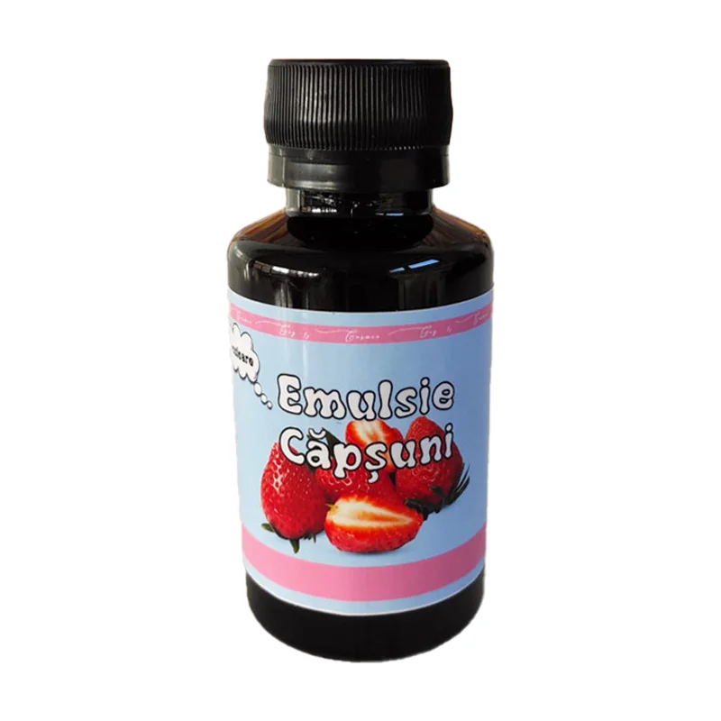 CakeDecor Emulsie Capsuni 100ml - Ideală pentru blaturi, creme, prăjituri și glazuri. Aromă stabilă la coacere, intensă și naturală.