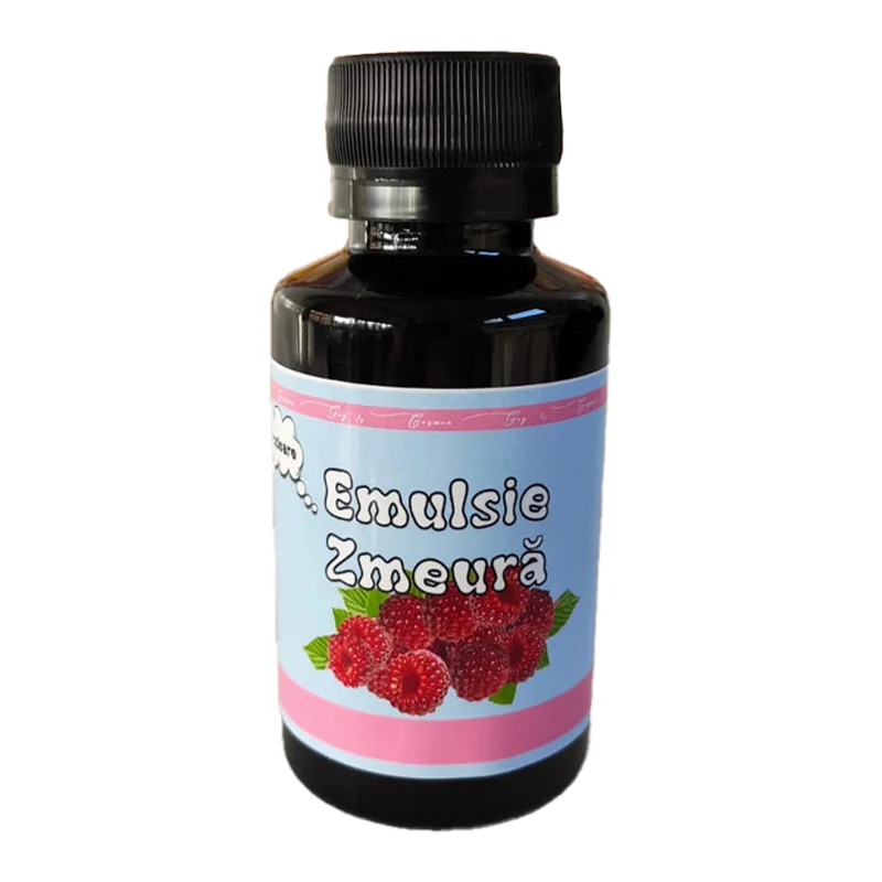 CakeDecor Emulsie Zmeura 100ml - Ideală pentru blaturi, creme, prăjituri și glazuri. Aromă stabilă la coacere, intensă și naturală.